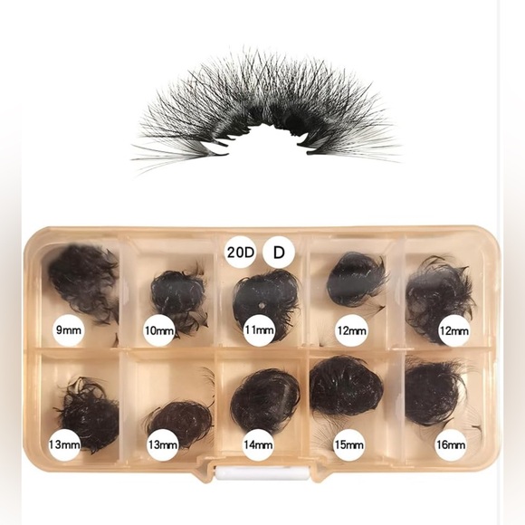 New! Unused! Lash Extensions 20D 1000 Fans Handmade Pinching Fans Mix Lengths 9- - Picture 1 of 11
